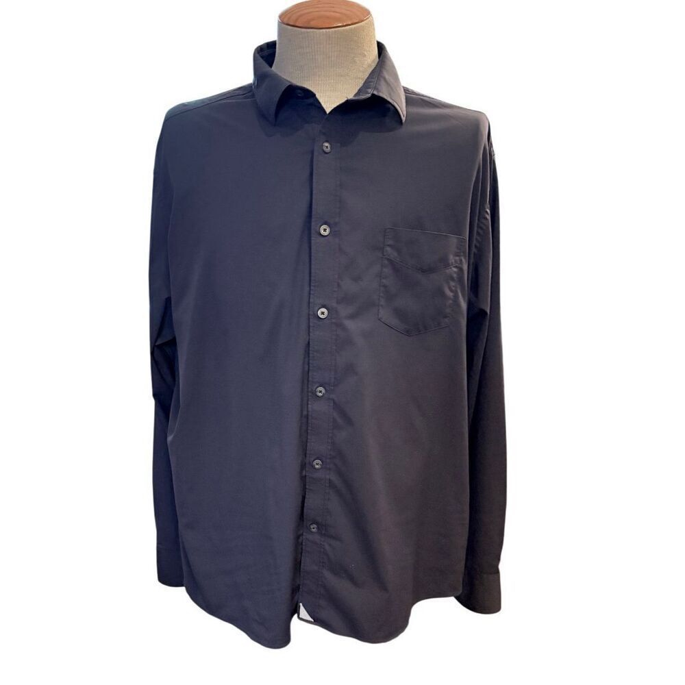 UNTUCKit Gironde Long Sleeve Black Men’s Shirt XXL Performance